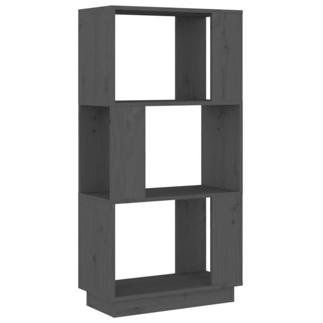 Berkfield Home Book Cabinet/Room Divider Grey 51x25x101 cm Solid Wood Pine - Size: 51 x 25 x 101 cm - image 1