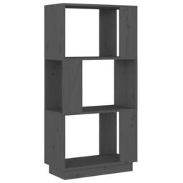 Berkfield Home Book Cabinet/Room Divider Grey 51x25x101 cm Solid Wood Pine - Size: 51 x 25 x 101 cm - thumbnail 1