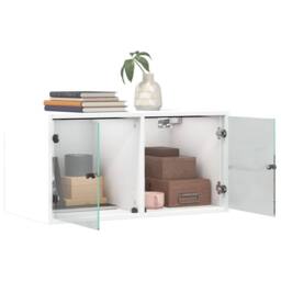 Berkfield Home Wall Cabinets with Glass Doors 2 pcs White 68.5x37x35 cm - thumbnail 5