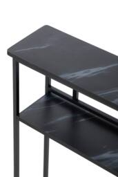 Living and Home 2-Tier Narrow Marble-Effect Console Table in Black - thumbnail 9