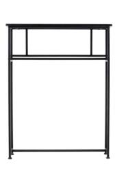 Living and Home 2-Tier Narrow Marble-Effect Console Table in Black - thumbnail 7