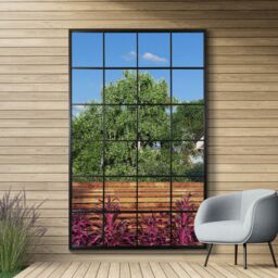 "MirrorOutlet Black Modern Window Garden Wall Mirror 69"" X 43"" (174CM X 110CM) - Size: 1 Pack" - thumbnail 2