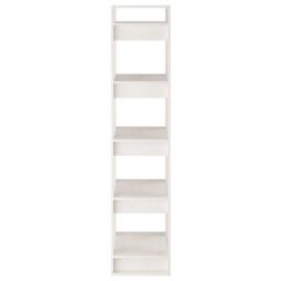 Berkfield Home Book Cabinet/Room Divider White 41x35x160 cm Solid Wood Pine - Size: 41 x 35 x 160 cm - thumbnail 6