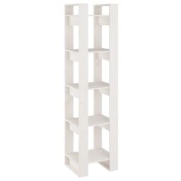 Berkfield Home Book Cabinet/Room Divider White 41x35x160 cm Solid Wood Pine - Size: 41 x 35 x 160 cm - thumbnail 2