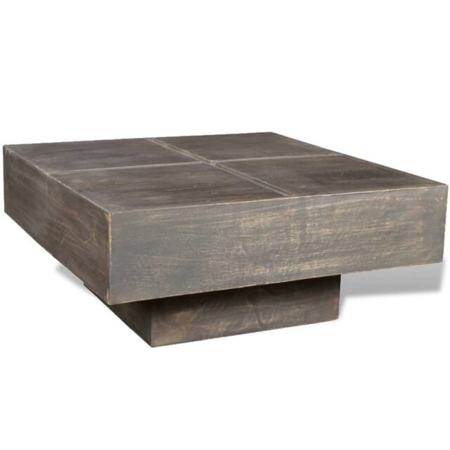 Berkfield Home Coffee Table Dark Brown Square Solid Mango Wood - image 1