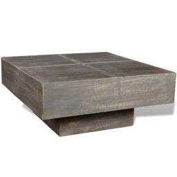 Berkfield Home Coffee Table Dark Brown Square Solid Mango Wood - thumbnail 1