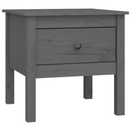 Berkfield Home Side Table Grey 50x50x49 cm Solid Wood Pine - Size: 50 x 50 x 49 cm - thumbnail 2