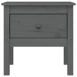 Berkfield Home Side Table Grey 50x50x49 cm Solid Wood Pine - Size: 50 x 50 x 49 cm - thumbnail 6