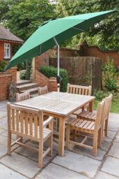 Glamhaus Green Garden Table Tilting Parasol Crank Waterproof Umbrella 2.7M - thumbnail 5