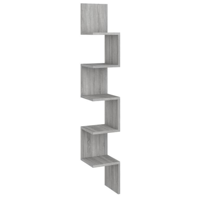 Berkfield Home Wall Corner Shelf Grey Sonoma 20x20x127.5 cm Engineered Wood - image 1
