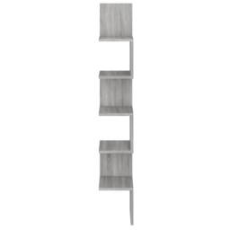 Berkfield Home Wall Corner Shelf Grey Sonoma 20x20x127.5 cm Engineered Wood - thumbnail 3