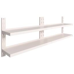 Berkfield Home 2-Tier Floating Wall Shelves 2 pcs Stainless Steel 240x30 cm in Grey - thumbnail 2