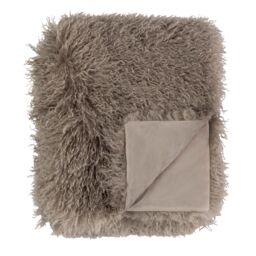 Furn Rowan Faux Fur Throw in Brown - Size: 130 cm x 170 cm - thumbnail 2