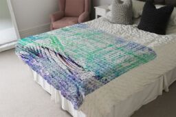 Benjamin Tate Design Washed Up Blue Blanket in Natural - Size: 120 cm x 150 cm - thumbnail 3