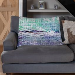 Benjamin Tate Design Washed Up Blue Blanket in Natural - Size: 120 cm x 150 cm - thumbnail 2