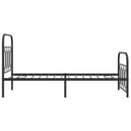 Berkfield Home Metal Bed Frame without Mattress with Footboard Black 90x200cm - Size: 90x200 cm - thumbnail 5