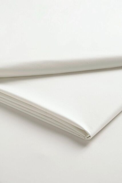 CHRISTY 400TC Luxury Cotton Sateen Plain Dye Bedding Flat Sheets in Ivory - Size: King Flat - image 1
