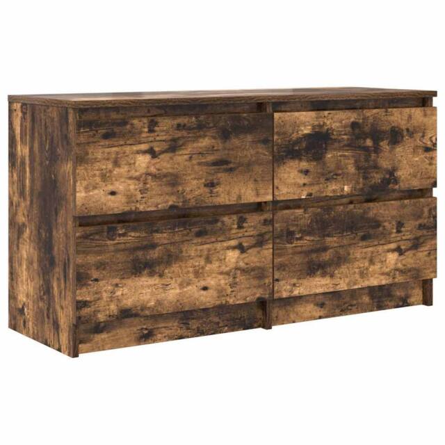 Berkfield Home TV Cabinet Smoked Oak 100x35x54 cm Engineered Wood in Brown - Size: 100 x 35 x 54 cm - image 1