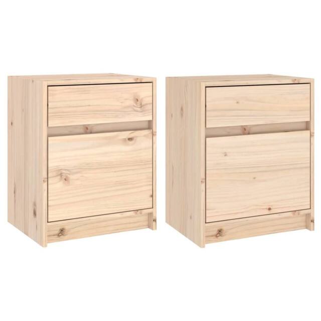 Berkfield Home Bedside Cabinets 2 pcs 40x31x50 cm Solid Pinewood in Light Tan - Size: 40 x 31 x 50 cm - image 1
