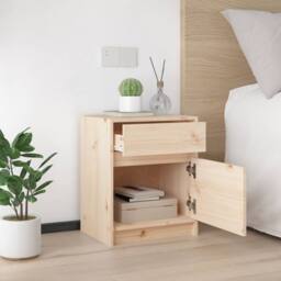Berkfield Home Bedside Cabinets 2 pcs 40x31x50 cm Solid Pinewood in Light Tan - Size: 40 x 31 x 50 cm - thumbnail 4