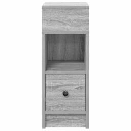 Berkfield Home Durable Bedside Cabinet with Drawer Grey Sonoma 25x31x66 cm - Size: 25 x 31 x 66 cm - thumbnail 4