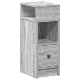 Berkfield Home Durable Bedside Cabinet with Drawer Grey Sonoma 25x31x66 cm - Size: 25 x 31 x 66 cm - thumbnail 3