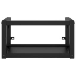 Berkfield Home Bathroom Washbasin Frame with Built-in Basin Black Iron - thumbnail 4