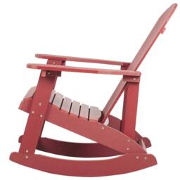 Wyld and Coco Everwood Red Rocking Chair Slatted Faux Wood Stainless Steel - thumbnail 4