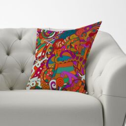 Warren Reed - Designer Mehndi Design Cushions in Red - Size: 60 cm x 60 cm - thumbnail 3