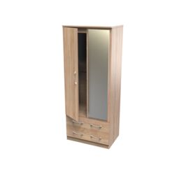 Ready Assembled 2 U Hampshire 2 Door 2 Drawer Mirrored Wardrobe (Ready Assembled) in Light Oak - thumbnail 5