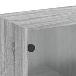 Berkfield Home Wall Cabinet with Glass Doors Grey Sonoma 68x37x68.5 cm - thumbnail 9