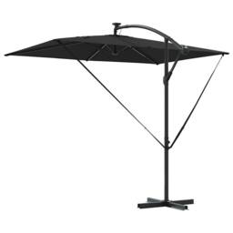Berkfield Home Modern Cantilever Banana Parasol with Lock Black 294 x 200 x 254 cm - thumbnail 8