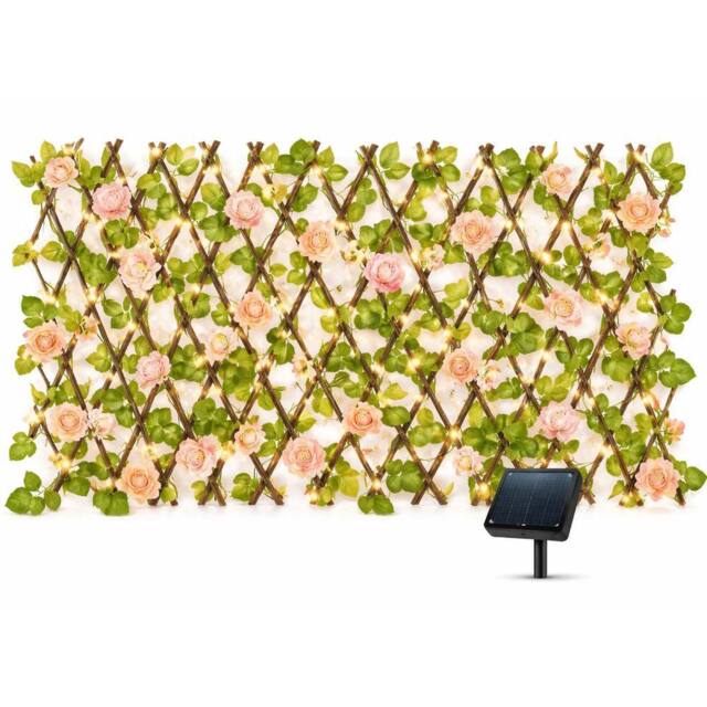 Gardenwize 100 LED Extending Solar Pink Flower Trellis - image 1