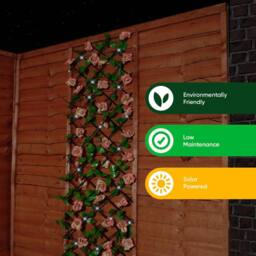 Gardenwize 100 LED Extending Solar Pink Flower Trellis - thumbnail 4