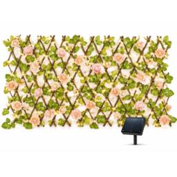 Gardenwize 100 LED Extending Solar Pink Flower Trellis - thumbnail 1