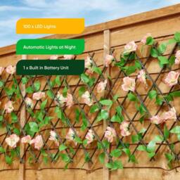 Gardenwize 100 LED Extending Solar Pink Flower Trellis - thumbnail 6