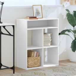 Berkfield Home Book Cabinet White 66x31x80 cm Engineered Wood - Size: 66 x 31 x 80 cm - thumbnail 3