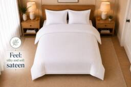 Pamposh 800 Thread Count Cotton Sateen Duvet Cover Sets Embroidered in White - Size: Double - thumbnail 6
