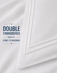 Pamposh 800 Thread Count Cotton Sateen Duvet Cover Sets Embroidered in White - Size: Double - thumbnail 5