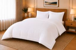 Pamposh 800 Thread Count Cotton Sateen Duvet Cover Sets Embroidered in White - Size: Double - thumbnail 2