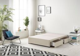 Somnior Ziggy Platform Divan Bed Base With 2 Drawers Tweed in Natural - Size: Small Single - thumbnail 2