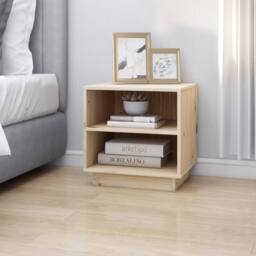 Berkfield Home Elegant Bedside Cabinets 2 pcs 40x34x40 cm Solid Wood Pine in Natural - Size: 40 x 34 x 40 cm - thumbnail 4