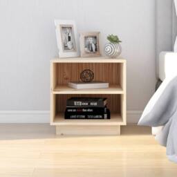 Berkfield Home Elegant Bedside Cabinets 2 pcs 40x34x40 cm Solid Wood Pine in Natural - Size: 40 x 34 x 40 cm - thumbnail 1