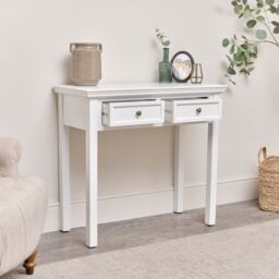 Melody Maison White 2 Drawer Console / Dressing Table - Daventry White Range - thumbnail 6