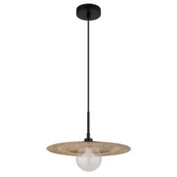 Netlighting Riga Gold Dome Pendant Ceiling Light Matt Black 1x G9 - thumbnail 2