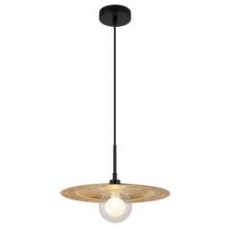 Netlighting Riga Gold Dome Pendant Ceiling Light Matt Black 1x G9 - thumbnail 1