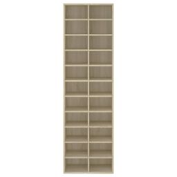 Berkfield Home Shoe Cabinet Sonoma Oak 54x34x183 cm Engineered Wood in Brown - Size: 54 x 34 x 183 cm - thumbnail 4