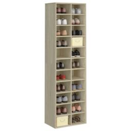 Berkfield Home Shoe Cabinet Sonoma Oak 54x34x183 cm Engineered Wood in Brown - Size: 54 x 34 x 183 cm - thumbnail 3
