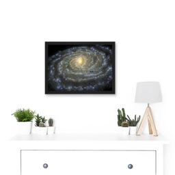 Artery8 Space Map Milky Way Galaxy Spiral Stars Solar System Earth Diagram Artwork Framed Wall Art Print A4 in Black - thumbnail 2