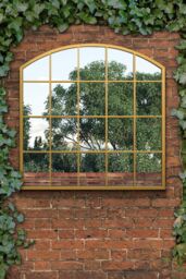 "MirrorOutlet Gold Framed Arched Window Garden Mirror 39""x39"" 100x100CM - Size: 1 Pack" - thumbnail 2